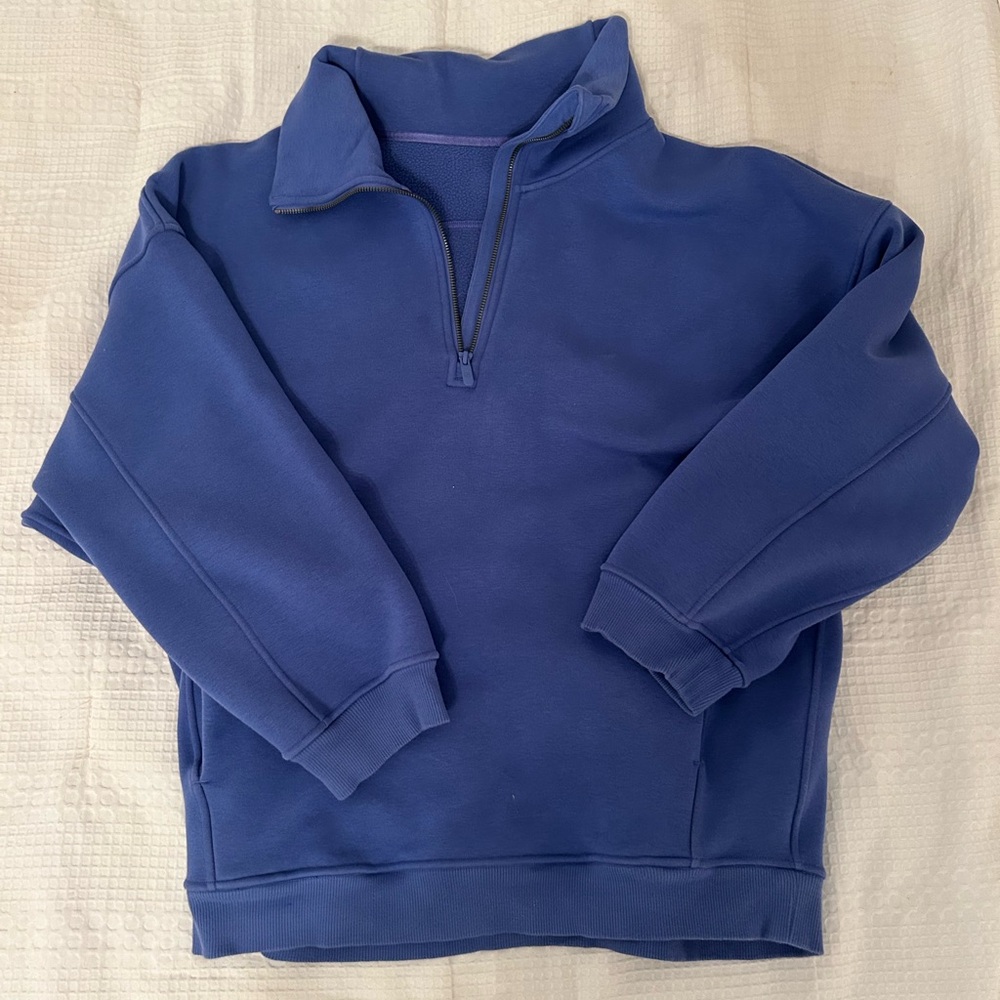 Lululemon Bright Blue/Purple Quarter Zip Sweatshirt Thick Fleece